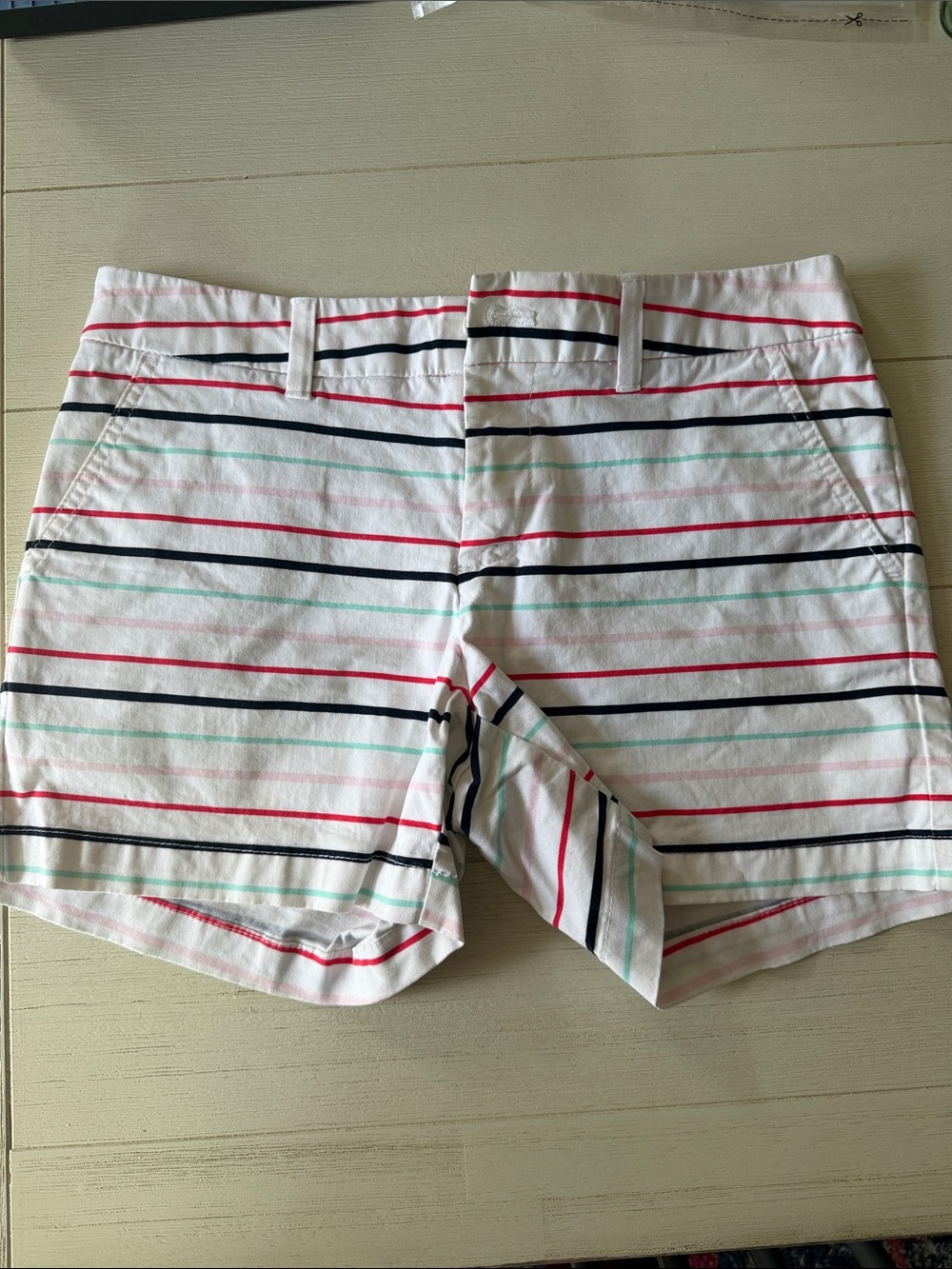 Tommy Hilfiger White Striped Cotton Shorts womens size 4